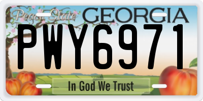 GA license plate PWY6971