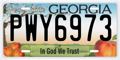 GA license plate PWY6973