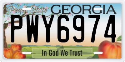 GA license plate PWY6974