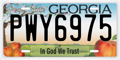 GA license plate PWY6975