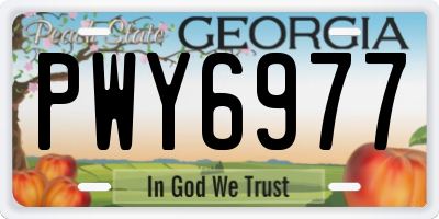 GA license plate PWY6977