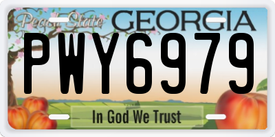 GA license plate PWY6979