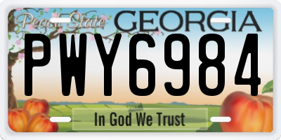 GA license plate PWY6984