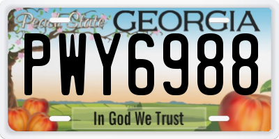GA license plate PWY6988