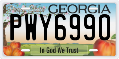 GA license plate PWY6990