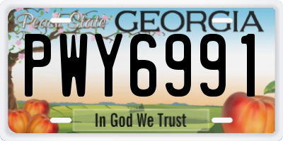 GA license plate PWY6991