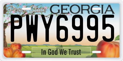 GA license plate PWY6995