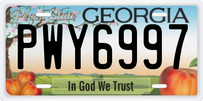 GA license plate PWY6997