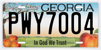 GA license plate PWY7004