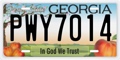 GA license plate PWY7014