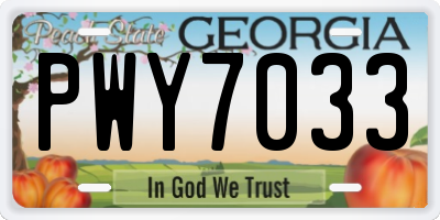 GA license plate PWY7033