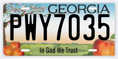 GA license plate PWY7035