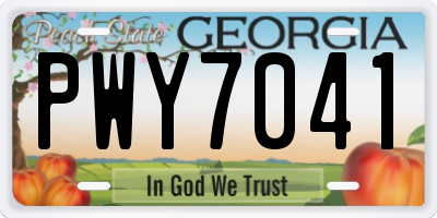 GA license plate PWY7041