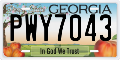 GA license plate PWY7043