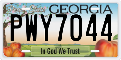 GA license plate PWY7044