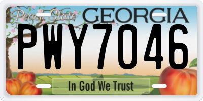 GA license plate PWY7046