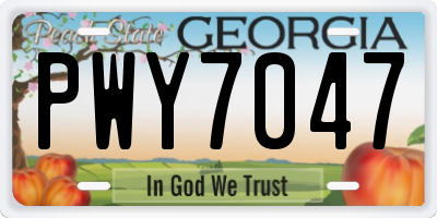 GA license plate PWY7047