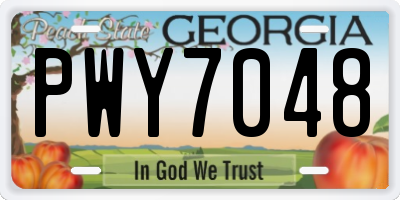 GA license plate PWY7048