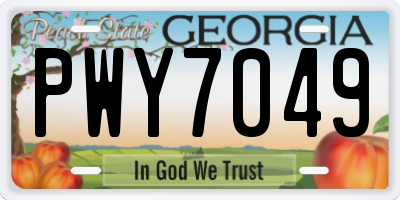 GA license plate PWY7049