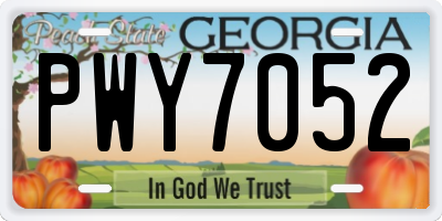 GA license plate PWY7052