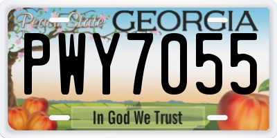 GA license plate PWY7055