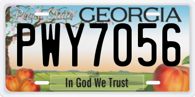 GA license plate PWY7056