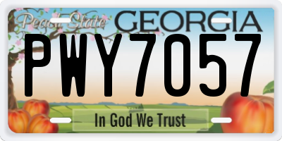 GA license plate PWY7057