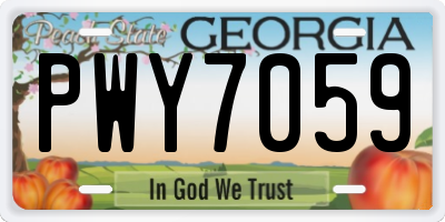 GA license plate PWY7059