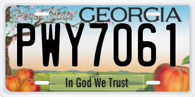 GA license plate PWY7061