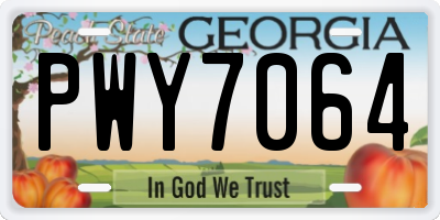 GA license plate PWY7064