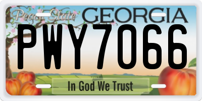 GA license plate PWY7066