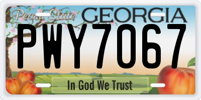 GA license plate PWY7067