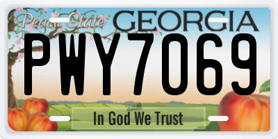 GA license plate PWY7069
