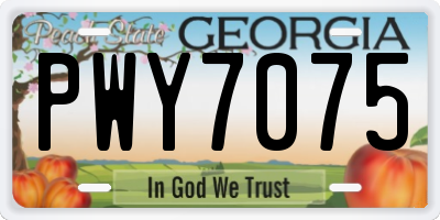 GA license plate PWY7075