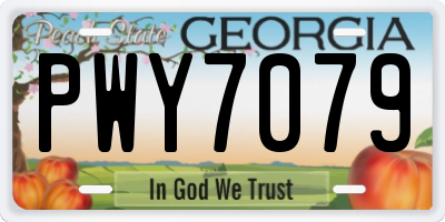 GA license plate PWY7079