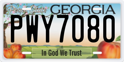 GA license plate PWY7080