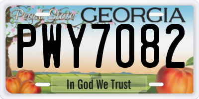 GA license plate PWY7082