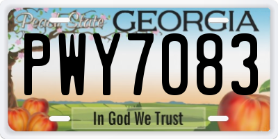 GA license plate PWY7083