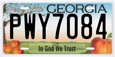 GA license plate PWY7084