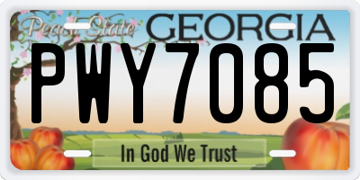 GA license plate PWY7085