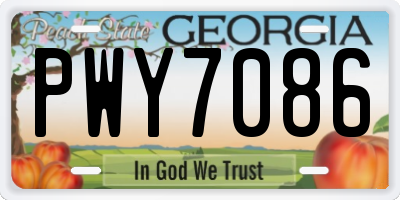 GA license plate PWY7086