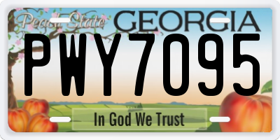 GA license plate PWY7095