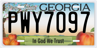GA license plate PWY7097