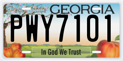 GA license plate PWY7101