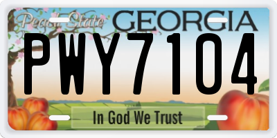 GA license plate PWY7104