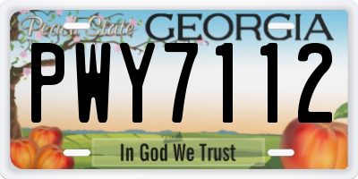 GA license plate PWY7112