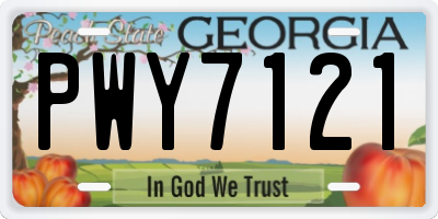 GA license plate PWY7121