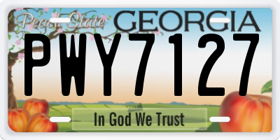 GA license plate PWY7127