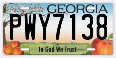 GA license plate PWY7138