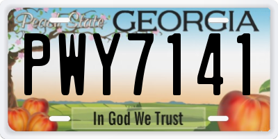 GA license plate PWY7141